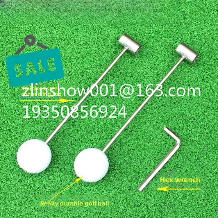 Golf swing practitioner Indoor practitioner, swing stick hitting pad with rod three-dimensional rotating ball training equipment