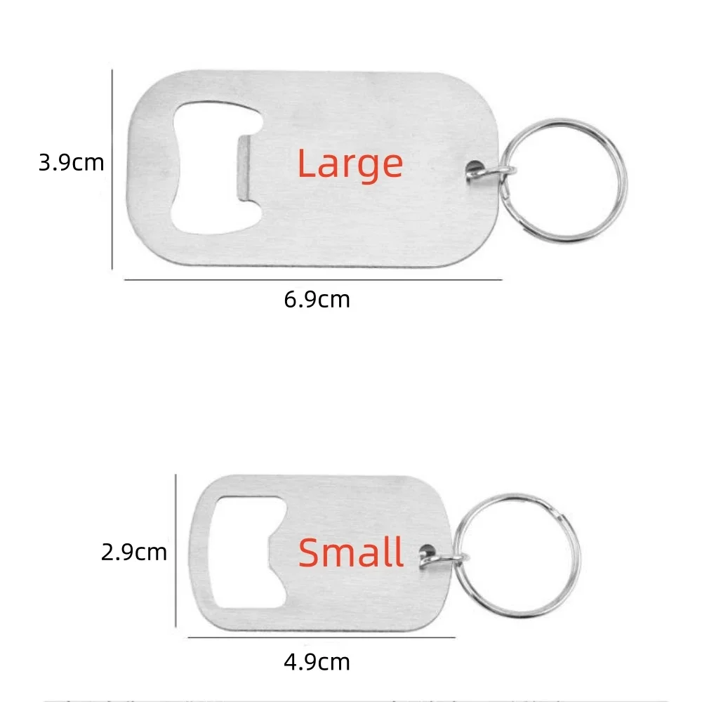 50pcs Stainless Steel Flat Beer Bottle Opener Keychain for Bar Bartenders Men Women Kitchen Party