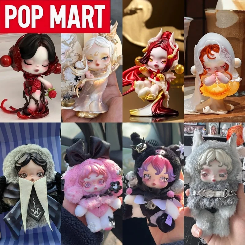 

POP MART SKULLPANDA Series Новогодняя лимитированная серия: Мелодия и Куроми — коллекционная фигурка-брелок в слепой коробке, подвеска, подарок