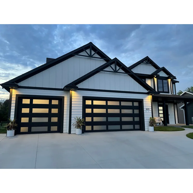 High-Standard Electric Soundproof See Through Glass Sectional Garage Doors With Pedestrian Door