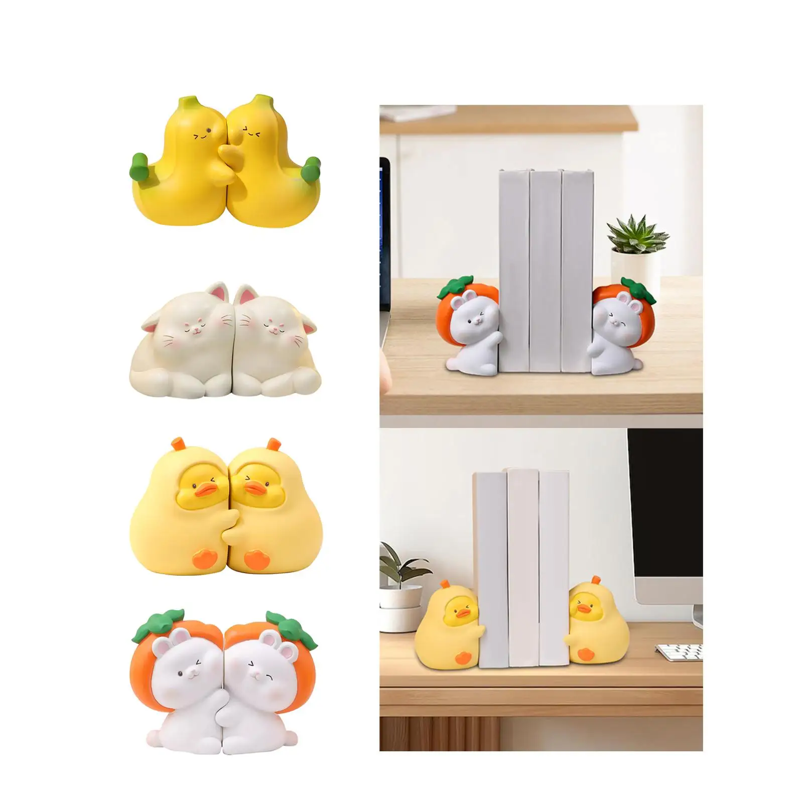 

Book End Cartoon Hold Books Book Organizer Support Cute Decorative Bookend Book Holder Stopper for Living Room Office Decoration