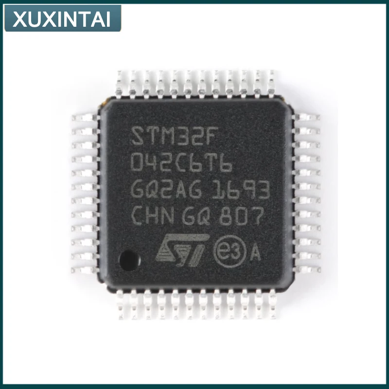 5Pcs/Lot New Original STM32F042C6T6 STM32F042 LQFP-48 Microcontroller IC 32-Bit Single-Core 48MHz 32KB (32K x 8) FLASH