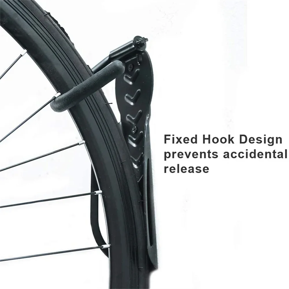1Pcs Bike Stand Wall Mount Bicycle Holder Mountain Bike Rack Stands Storage Hanger Hook Mounted Rack Stand Steel Black image 3