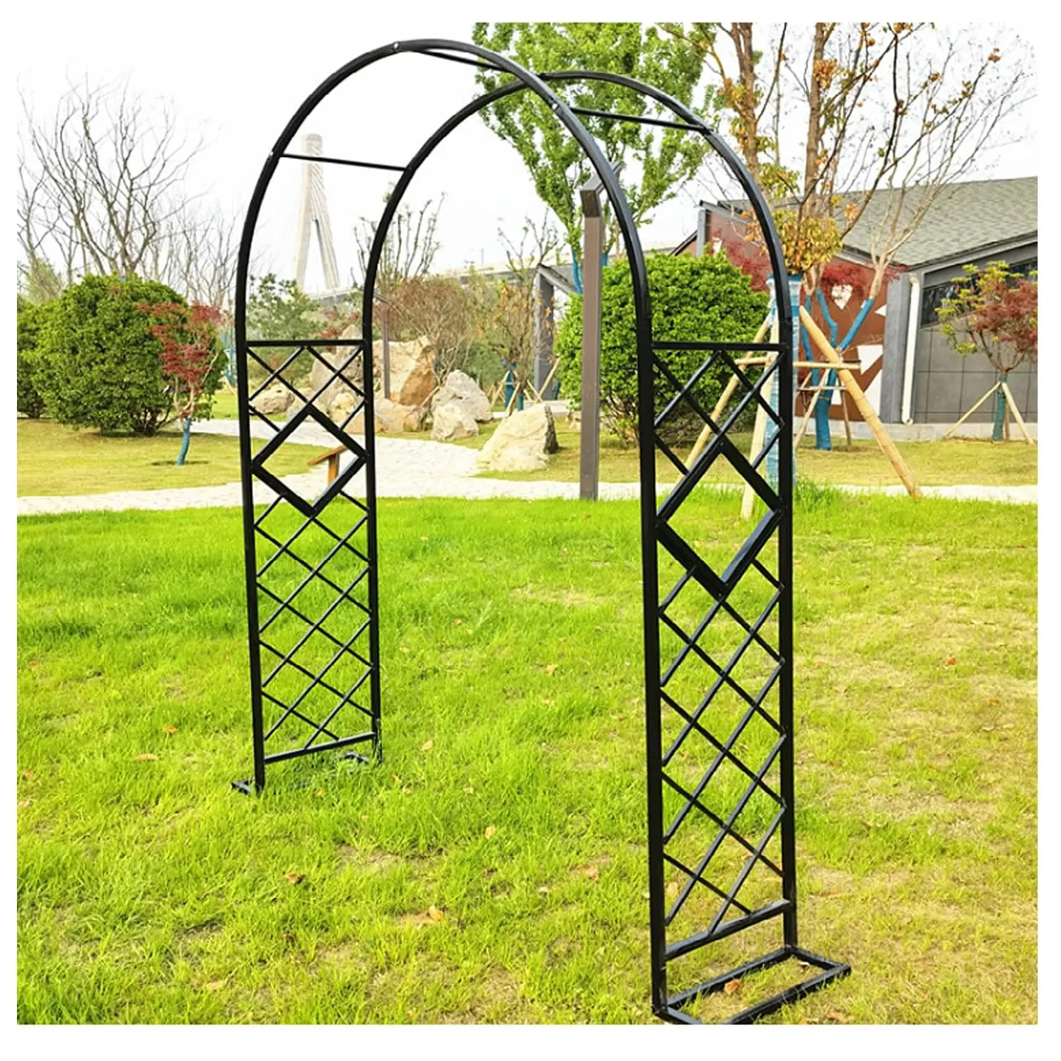 Garden Arch Trellis, Metal Garden Arbor for Climbing Plants, Vines, Flowers, Decorative Arches for Wedding Ceremony, Customized