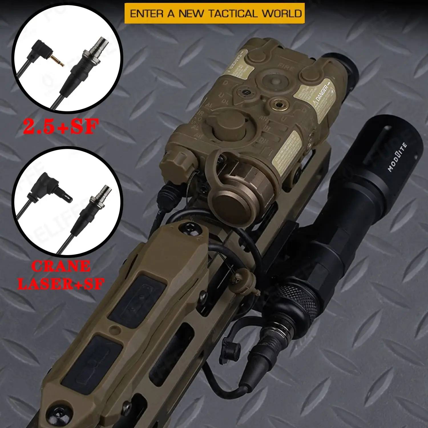 Senter Remote fungsi ganda tombol saklar taktis Airsoft tombol tekanan untuk PEQ-15 Laser NGAL dan senter taktis