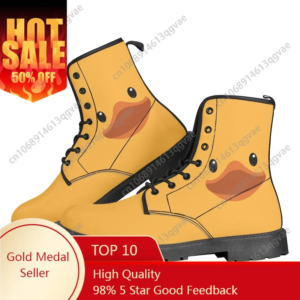 

Yellow Duck Pattern Boots Mens Womens Teenager Shoes Casual Boot Outdoor Light High Quality Couple Print on Demand Custom Shoe