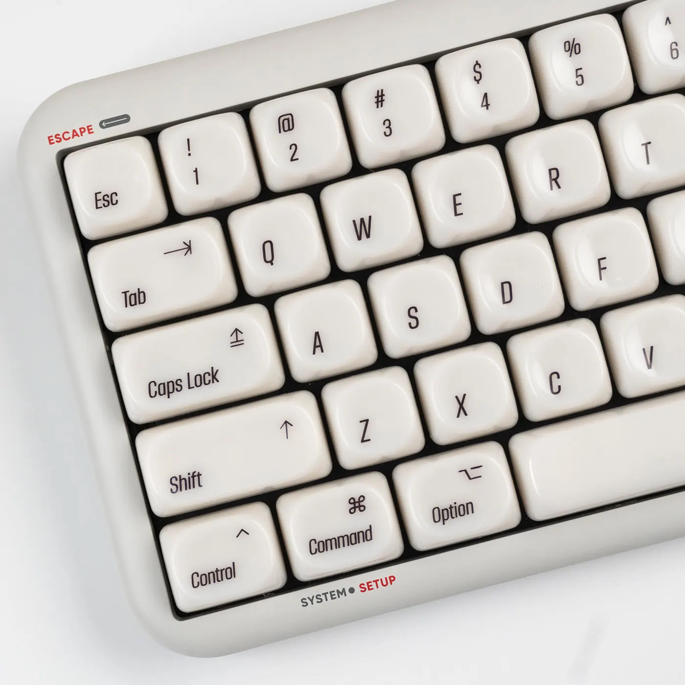Mac Style Keycaps MOA Profile Ceramic Feel Cream White Custom Full Set DIY for Mechanical Keyboard Cherry MX Command Option Jade