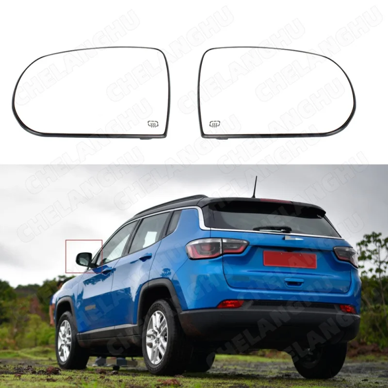 

1 Pair Rearview Side Mirror Lens For Jeep Compass 2017 2018 2019 2020 2021 Heated Rear View Mirrors Car Accessory