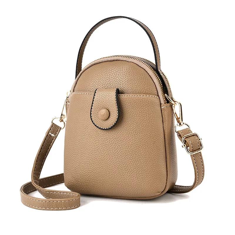 TRAVEASY Brand 2025 New Leather Phone Crossbody Bag Woman Luxury Brand Versatile Shoulder Bag Underarm Business Lady Handbag