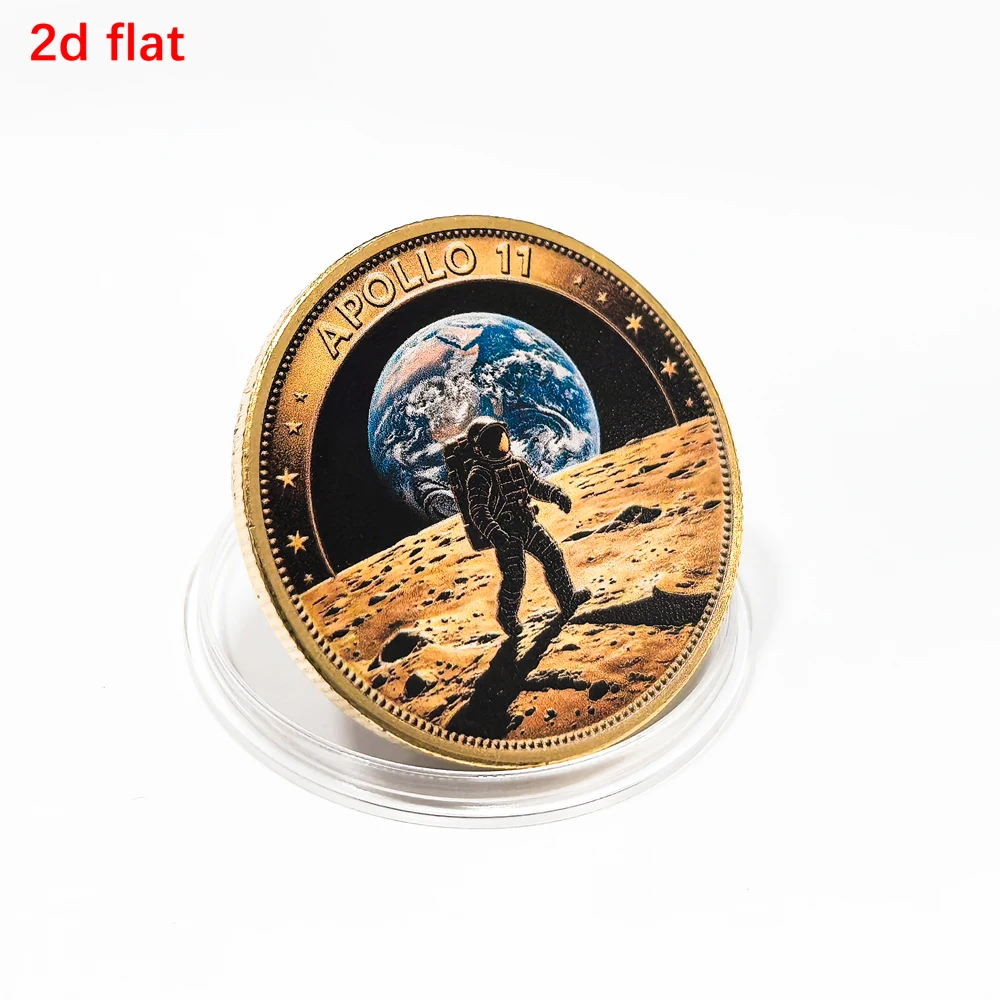 1pc Astronaut Apollo Moon Landing Commemorative Coin 1969-2026 Rocket Lunar Challenge Coin Space Exploration Keepsake Gifts view 6