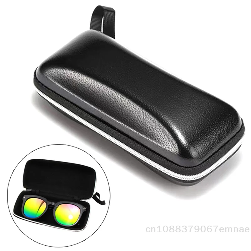[ZYAS]Portable Zipper Sunglasses Case Box Unisex Vintage Black Hard Shell Eyeglasses Protector Eyeglasses Accessories