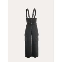 Women's Summer Adjustable Straps Cargo Pocket Denim  Non-Stretch High Waist Wide Leg Casual Vintage Y2K Streetwear Jumpsuit - Image 5