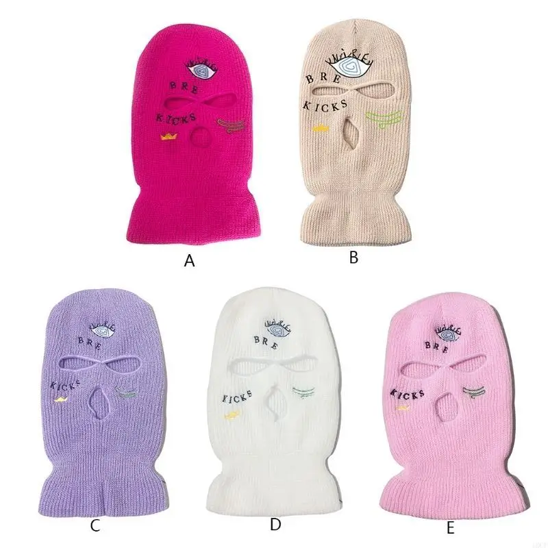3 Hole Balaclava Warm Knit Full Face Mask Creative for Hiking Mountain Climb