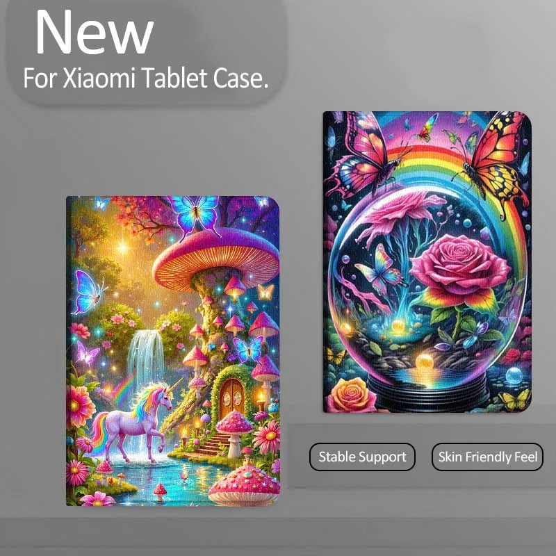 

Cartoon Butterfly Rose Globe For Xiaomi Redmi Mi Pad 4 5 6 7 8 K SE Mini Pro Plus Max 10.1 11.2 inch Tablet Case