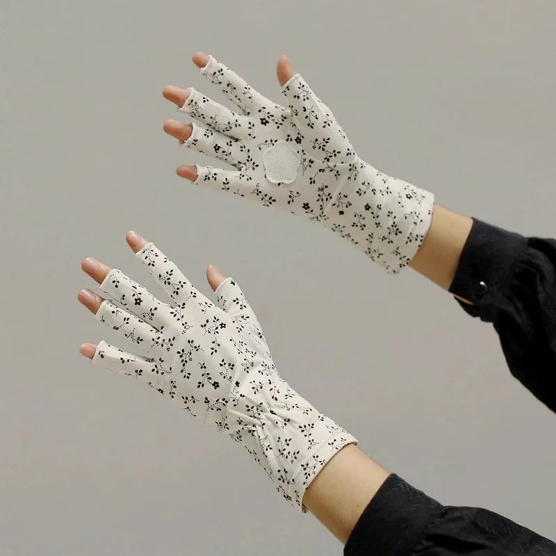 

Women's Summer Thin Sun Protection Gloves with Touch Screen, Anti-Slip, for Outdoor Cycling, Breathable Half-Finger