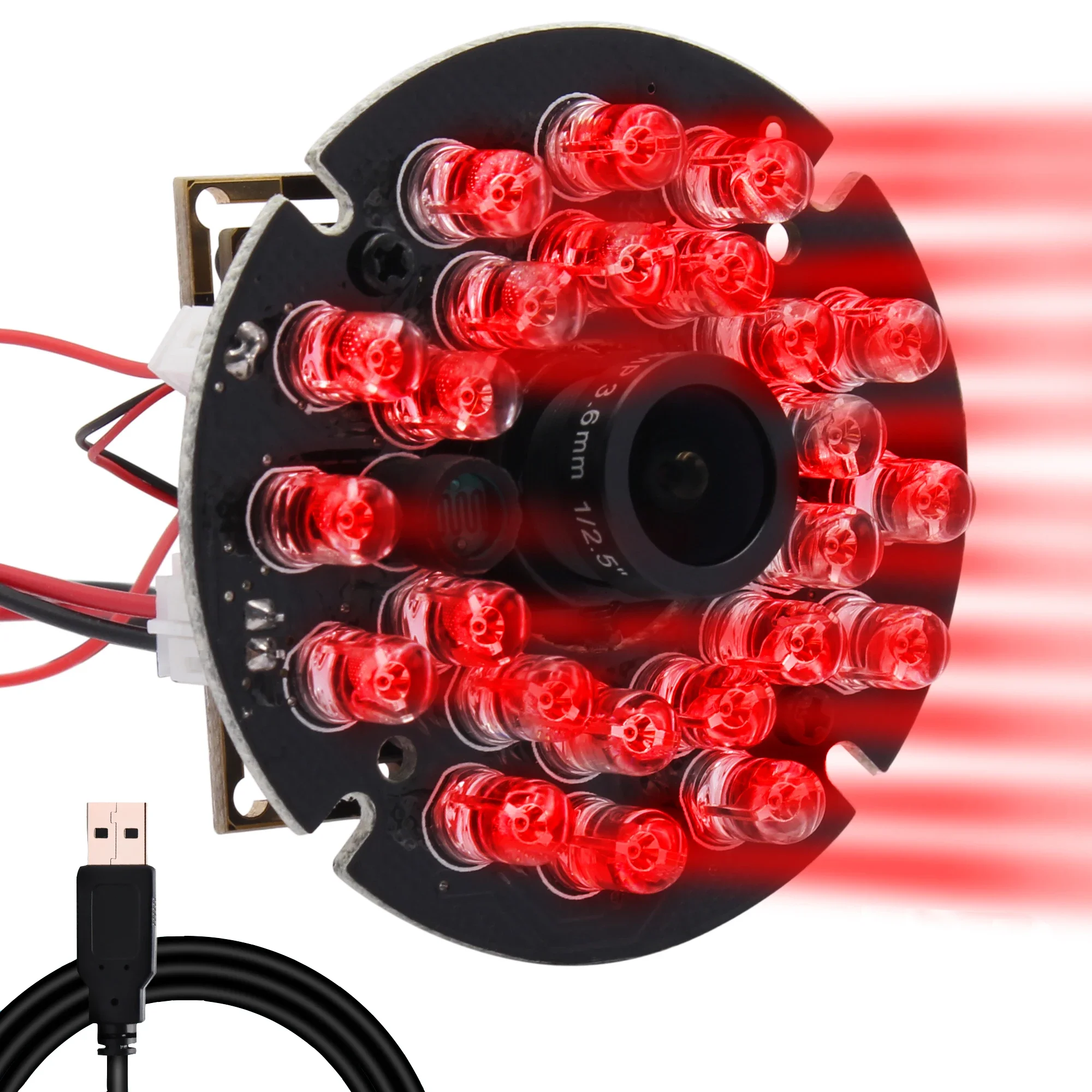 ELP 480P 60fps USB 카메라, 야간 투시경, IR LED 및 IR 컷, 감시용 DIY 카메라 모듈, 24 개