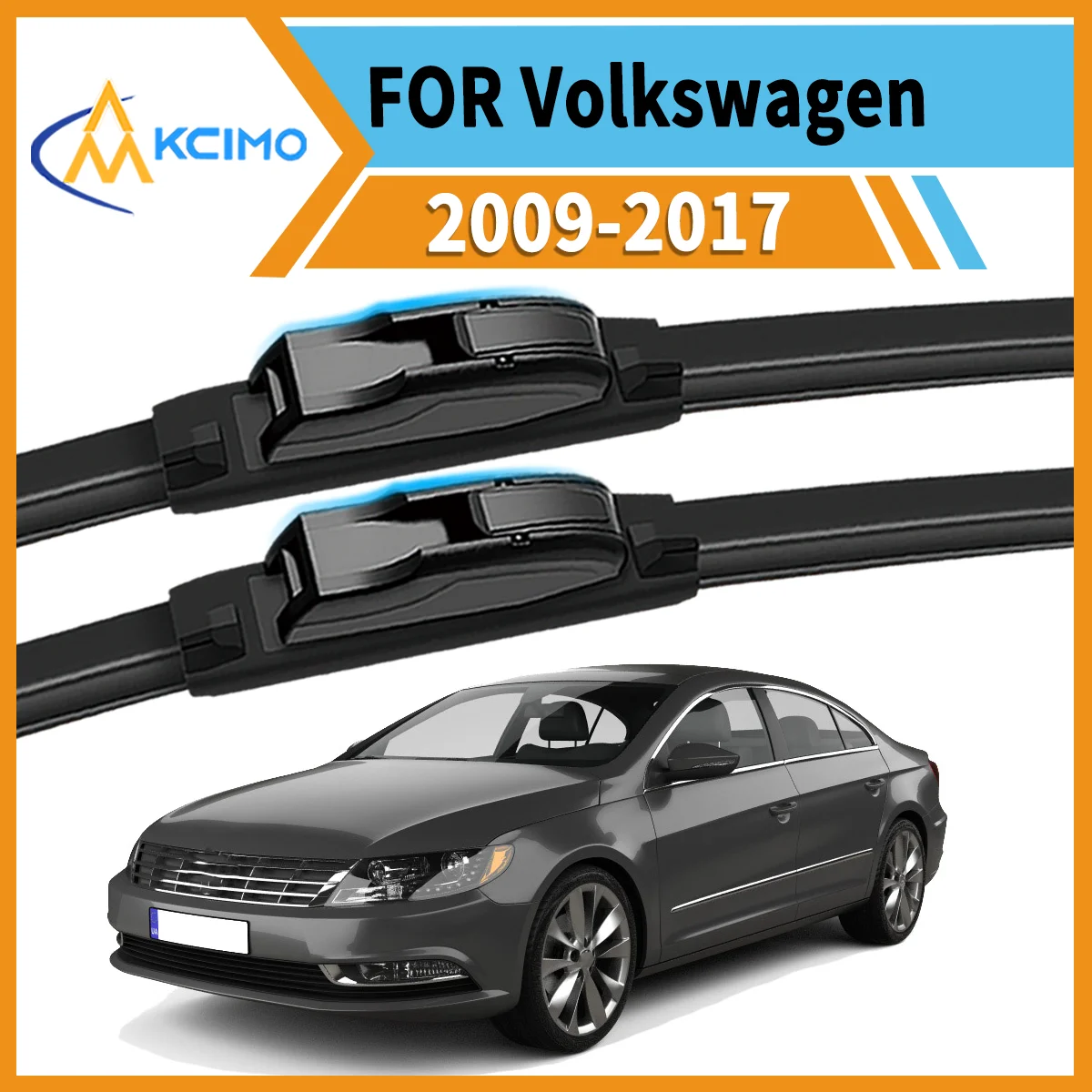 

2PCS Car Front Wiper Blades for Volkswagen CC 2009–2017 Crystal Clear Visibility & Enhanced Driving Safety
