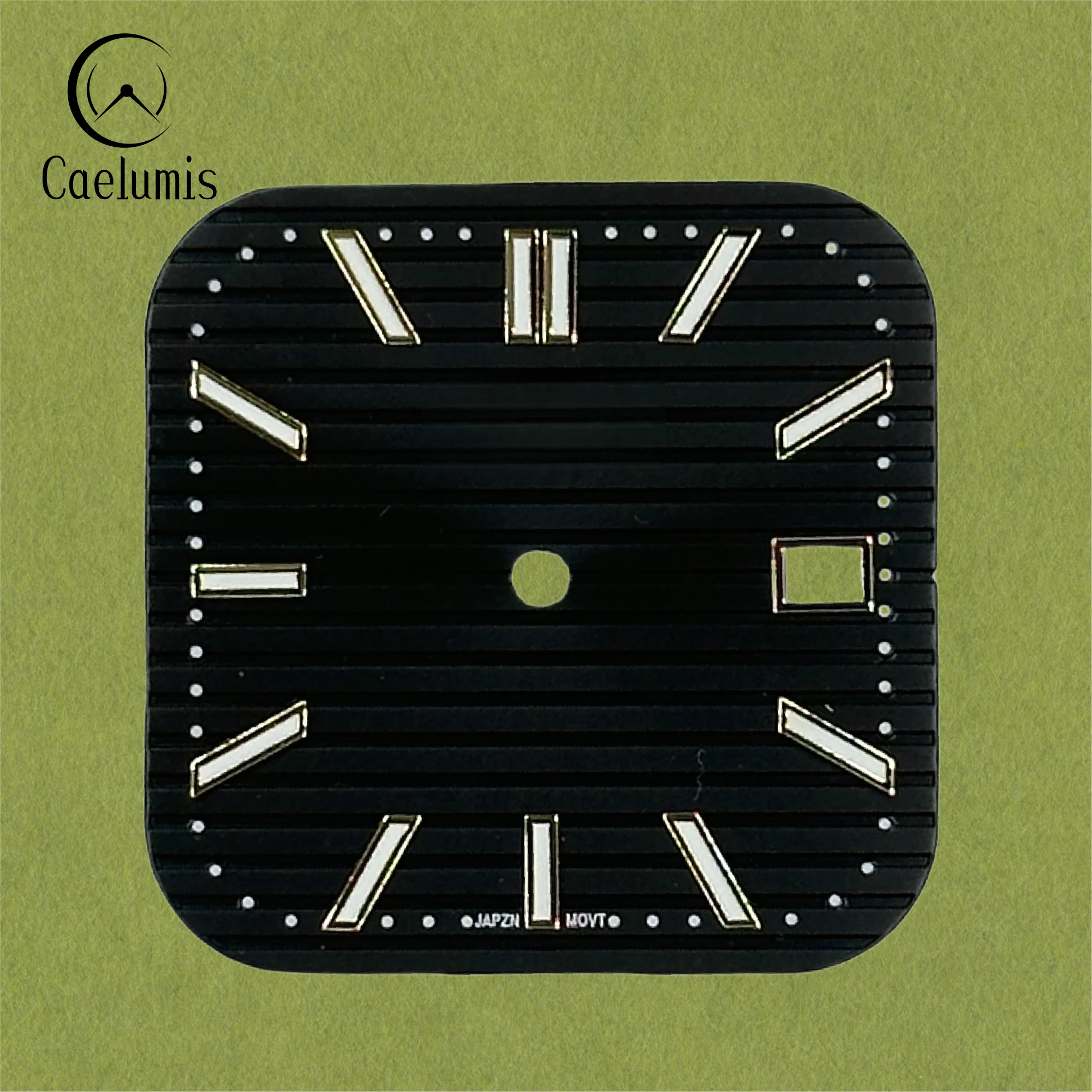 Caelumis Watch Dial S Logo S Dial  Luminous Square Dial Date Dial 29.5mmdial for NH35 movement Watches for men mods parts view 2