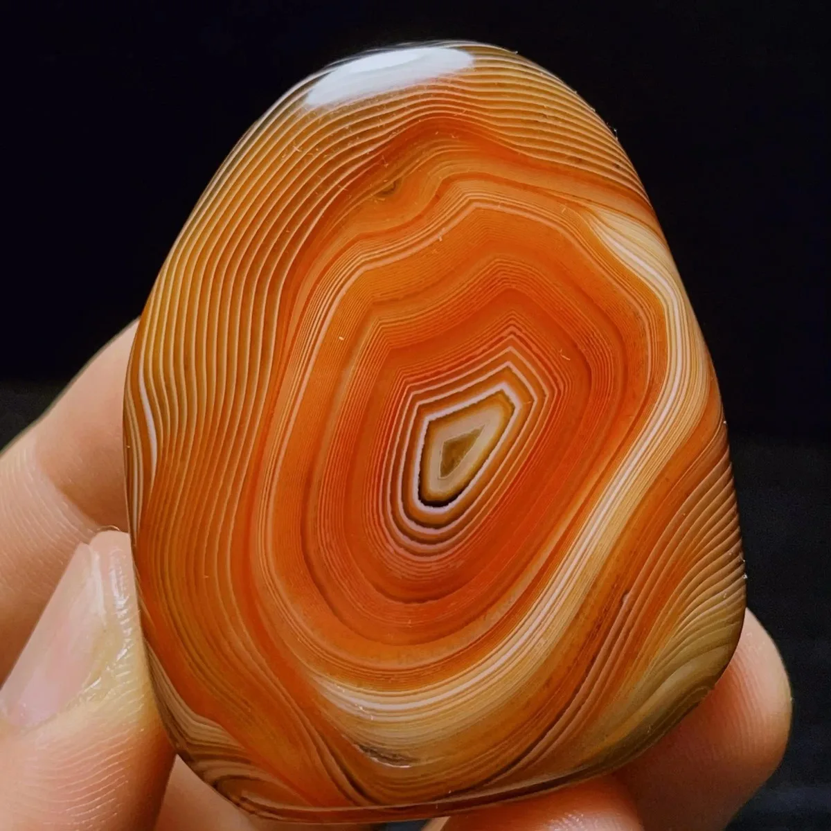 4PC Sunset Tone River Stone Banded Agate, Tumbled Polished Stone, Pendant Making, Natural Stone, Crystal Collection