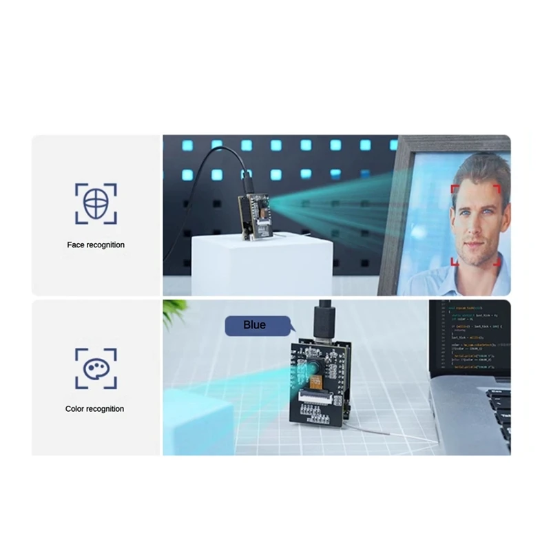 ABSU ESP32-S3 Модуль Wi-Fi-камеры Модуль AI Vision Поддержка передачи видео Wi-Fi Распознавание лиц и цветов Двухрежимный комплект