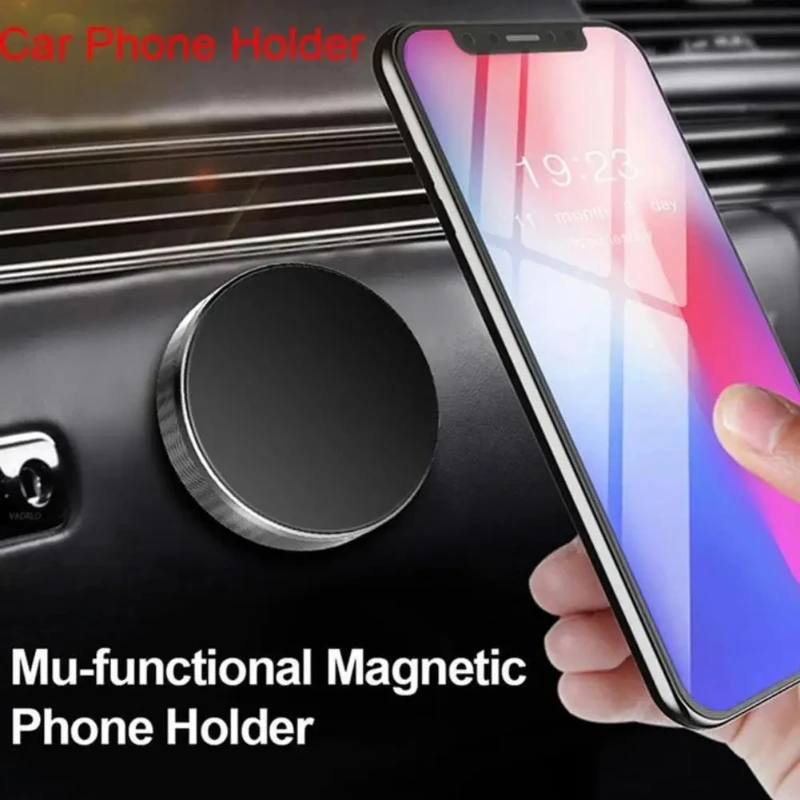 

Heavy-Duty Magnetic Phone Mount for Cars - Universal GPS & Smartphone Dashboard Adhesive
