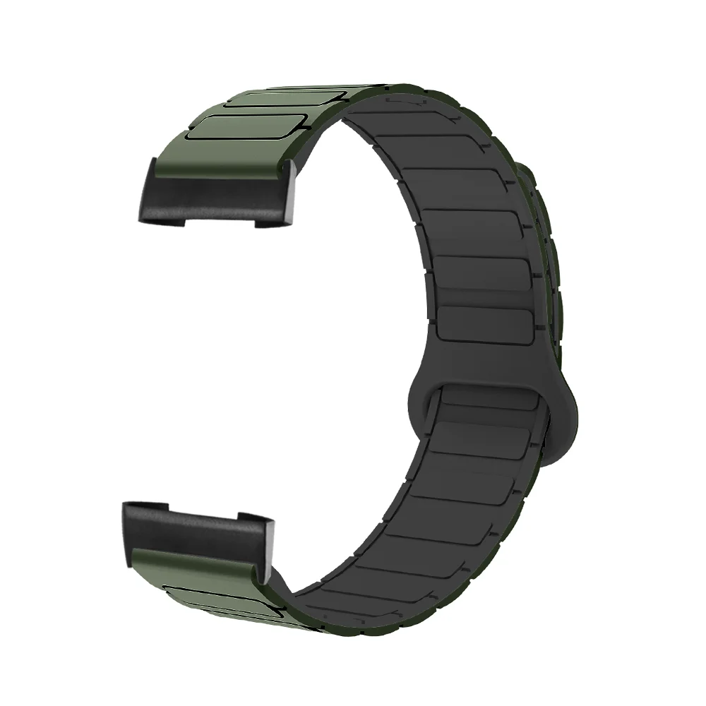 

Magnetic Watch Strap For Fitbit Charge 3 4 5 Armor Style Quick Release Durable Silicone Replacement Sport Wristband Men Women