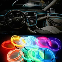 1m/3m/5m自動ロープチューブラインフレキシブルネオンライト車のインテリア照明用LEDストリップ花輪は2個のバッテリーが必要です