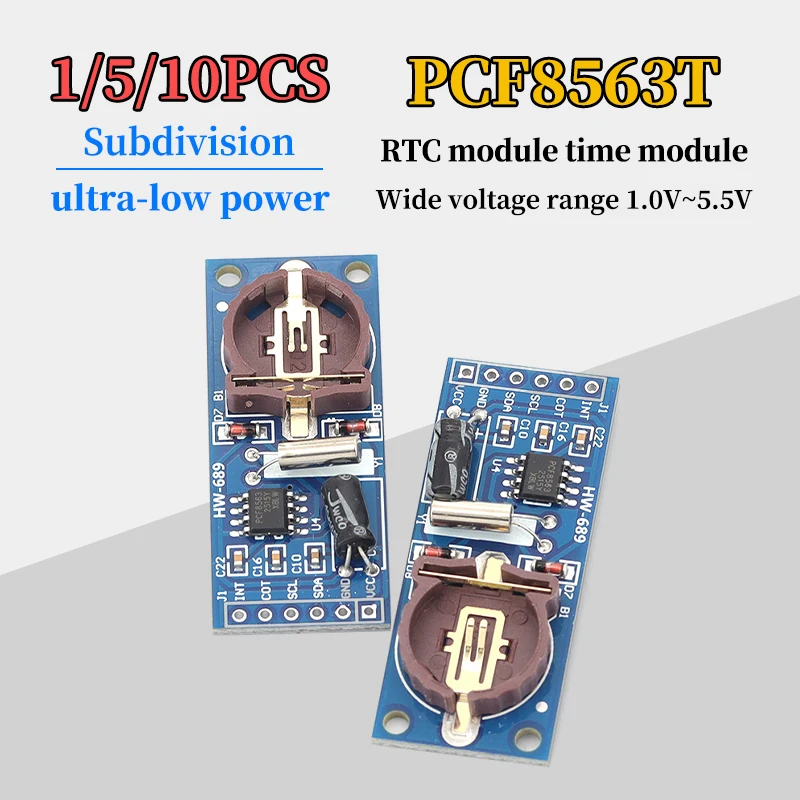 PCF8563T RTC Clock Module 8563 Real‑Time Calendar Time Module I2C Interface For MCU Arduino Experiment DIY
