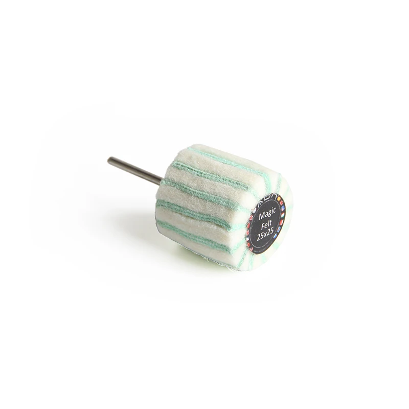 ADN Magic 25x25mm Mounted Felt Abrasive Flap Bit 2.35mm Shank 3000RPM Dry Use Jewelry Mirror Polishing Wheel