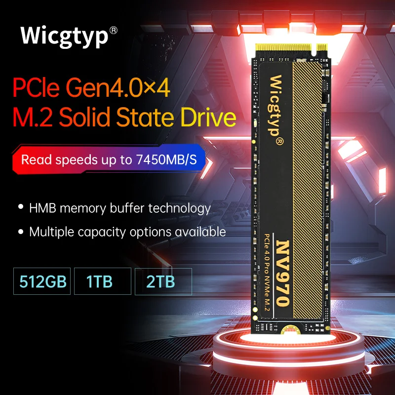 

Wicgtyp SSD M.2 NVMe PCIe Gen4.0x4 512GB 1TB 2TB Ssd M2 Solid state drive 22x80mm NVME Internal Hard Disk For Desktop Laptop PS5