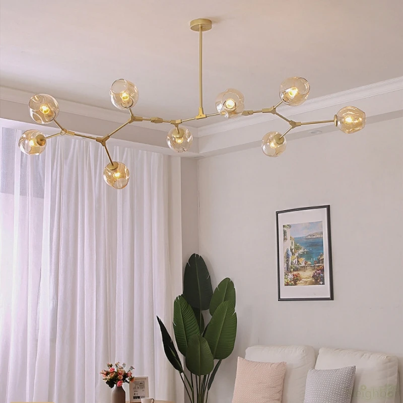 

Branching Bubbles Gold Pendant Lights Hanging LED Ceiling Suspension Lamp Chandelier For Bedroom Restaurant Living Dining room