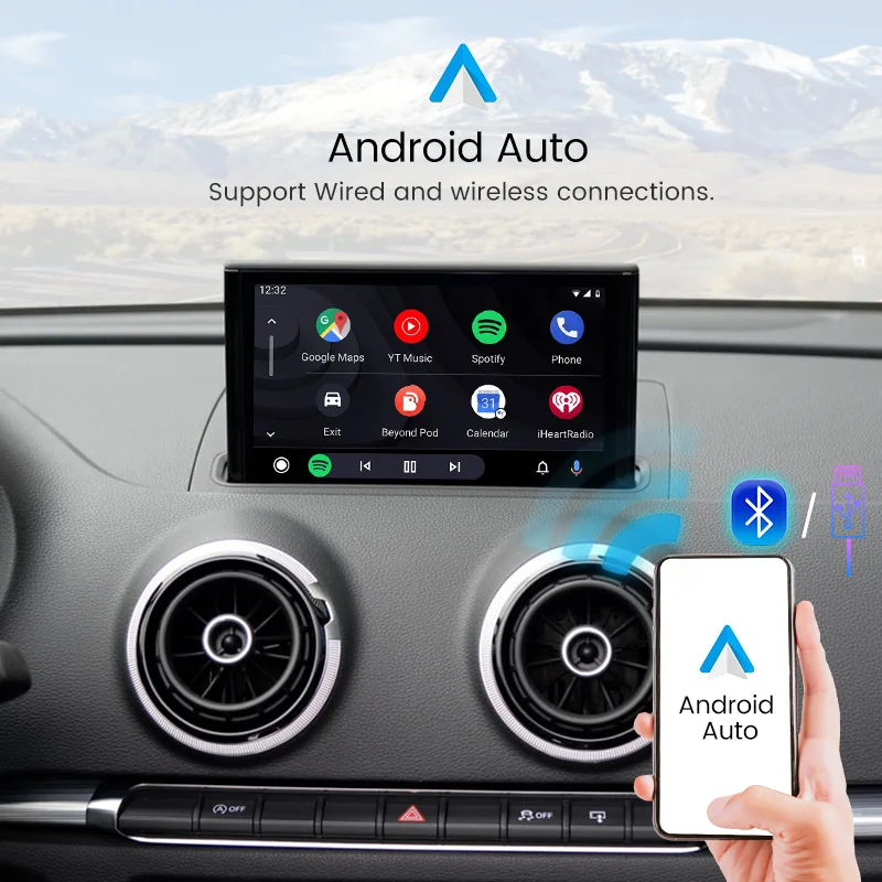 For Audi A3 A4 A5 A6 A7 Q2 Q5L Q7 MIB Support Wireless Carplay Android Auto OEM RMC Screen Upgrade Interface Decoder Mirror Link