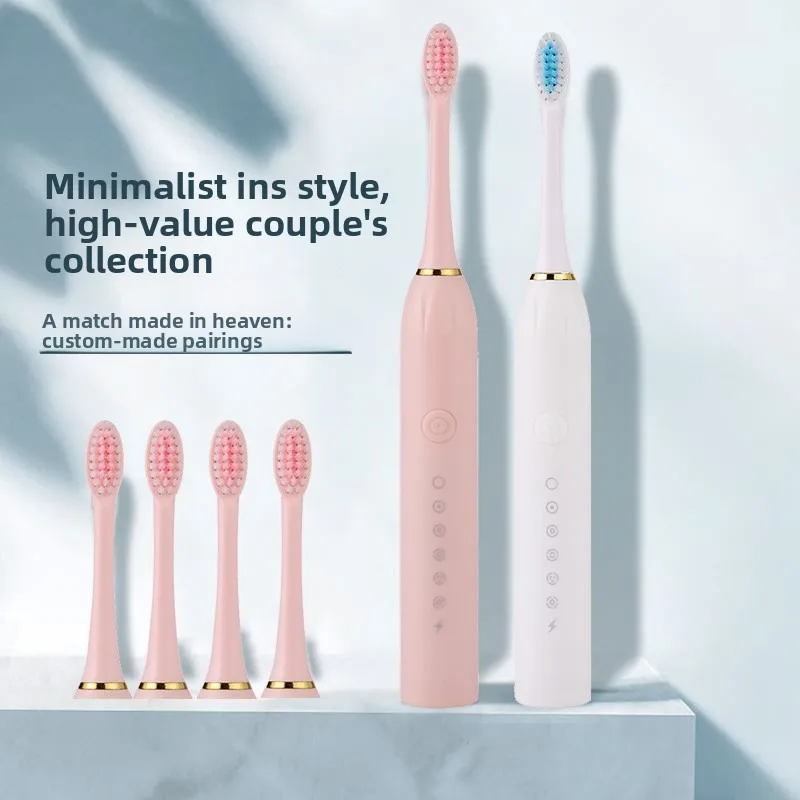 

Electric Ultrasonic Toothbrush Six Speed Mode Home Soft Hair USB Charging Waterproof Adult Tooth Cleaner Automatic Couple Set