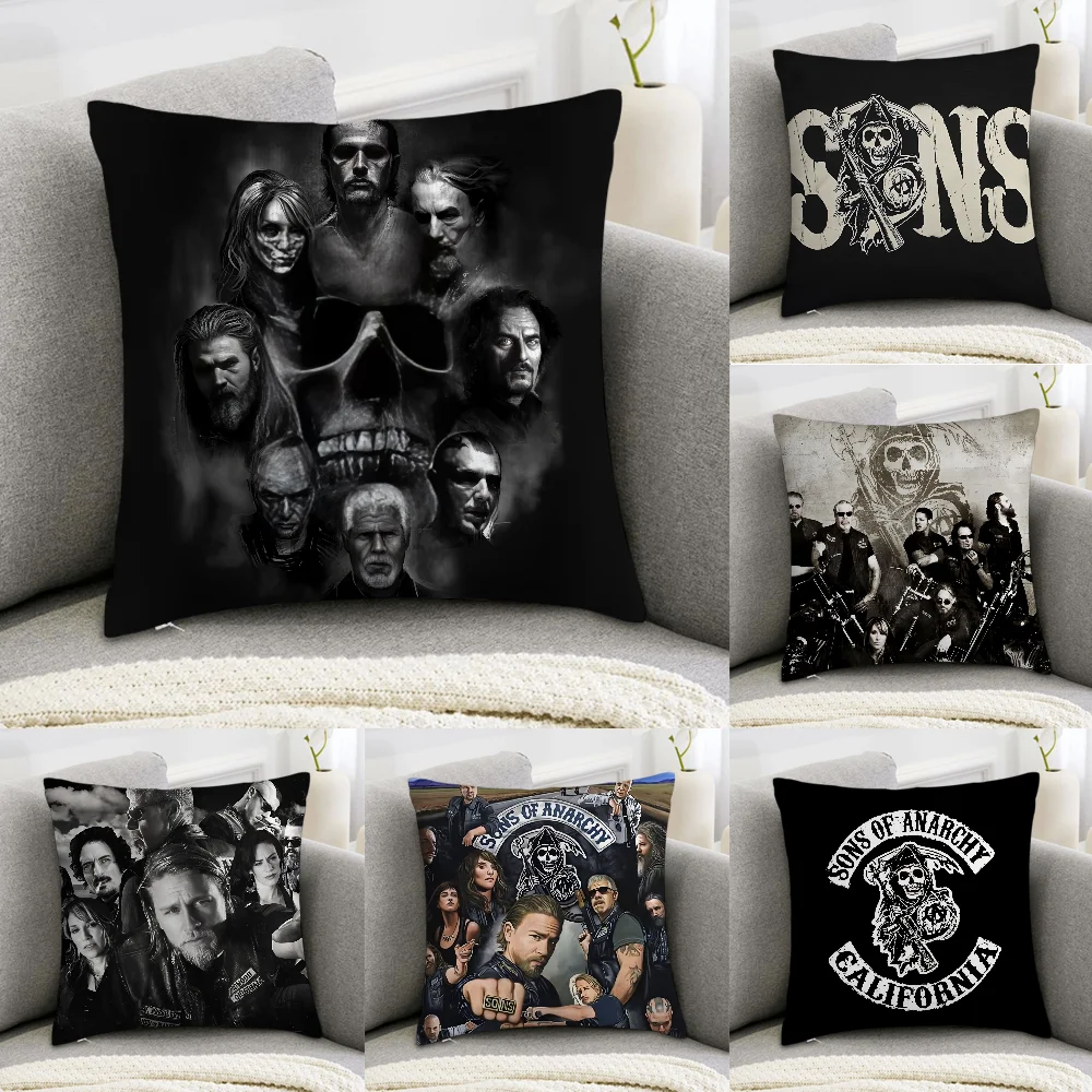 TV Sons Of A-Anarchy Pillow Case Sofa Decorative Home Double-sided Print Plush Square Throw Pillow Covers Cushion Decor Cover