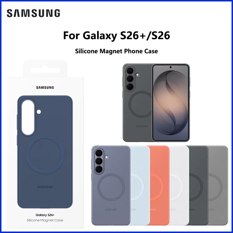 

Original For Samsung Galaxy S26+ s26plus Silicone Magnet Phone Case S26 Silicone Magnet Case Cover Soft-Touch EF-ES947 EF-ES942