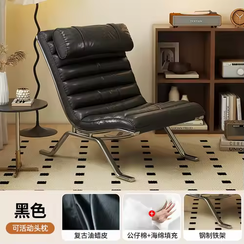 Single Sofa Chair Minimalist Light Luxury Living Room Middle-aged Style High-end Designer Sofa Chair Lazy Leisure Recliner - Image 5