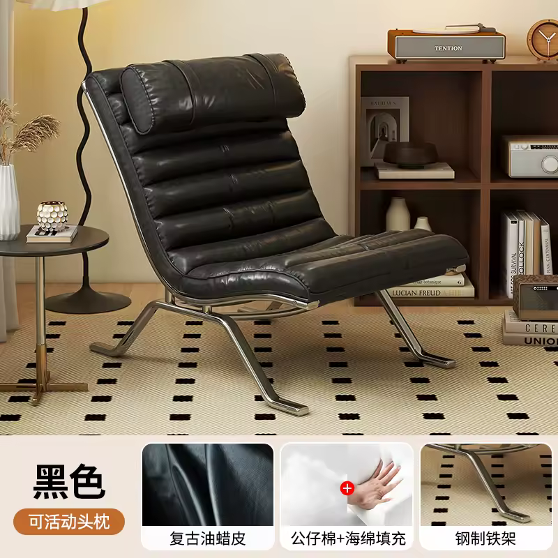 Single Sofa Chair Minimalist Light Luxury Living Room Middle-aged Style High-end Designer Sofa Chair Lazy Leisure Recliner - Image 5