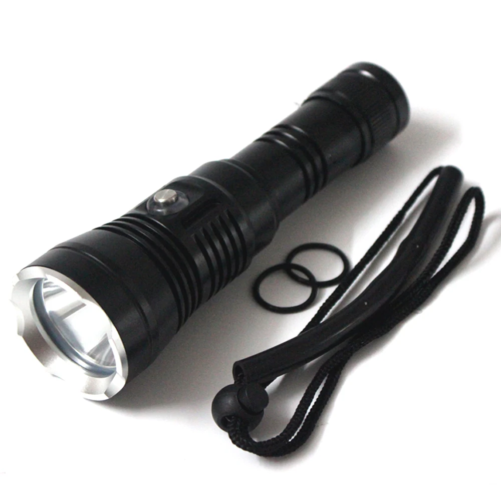 Super Bright LED Dive Flashlight P70 Waterproof Tactical Scuba Flash Light 100M Diving Torch camp +1*21700 Battery+ USB Charger