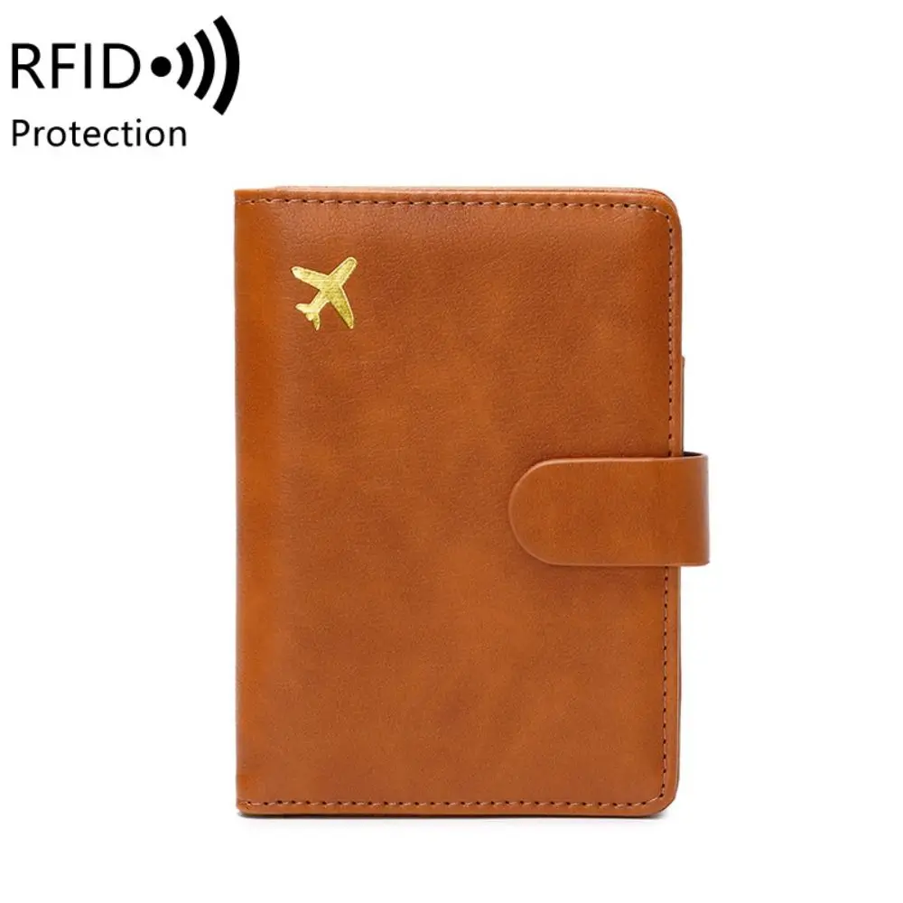 

Portable Card Holder PU Passport Bag Passport Cover Purse Travel Wallet RFID Anti-theft Ticket Holder Storage Card Bag Men