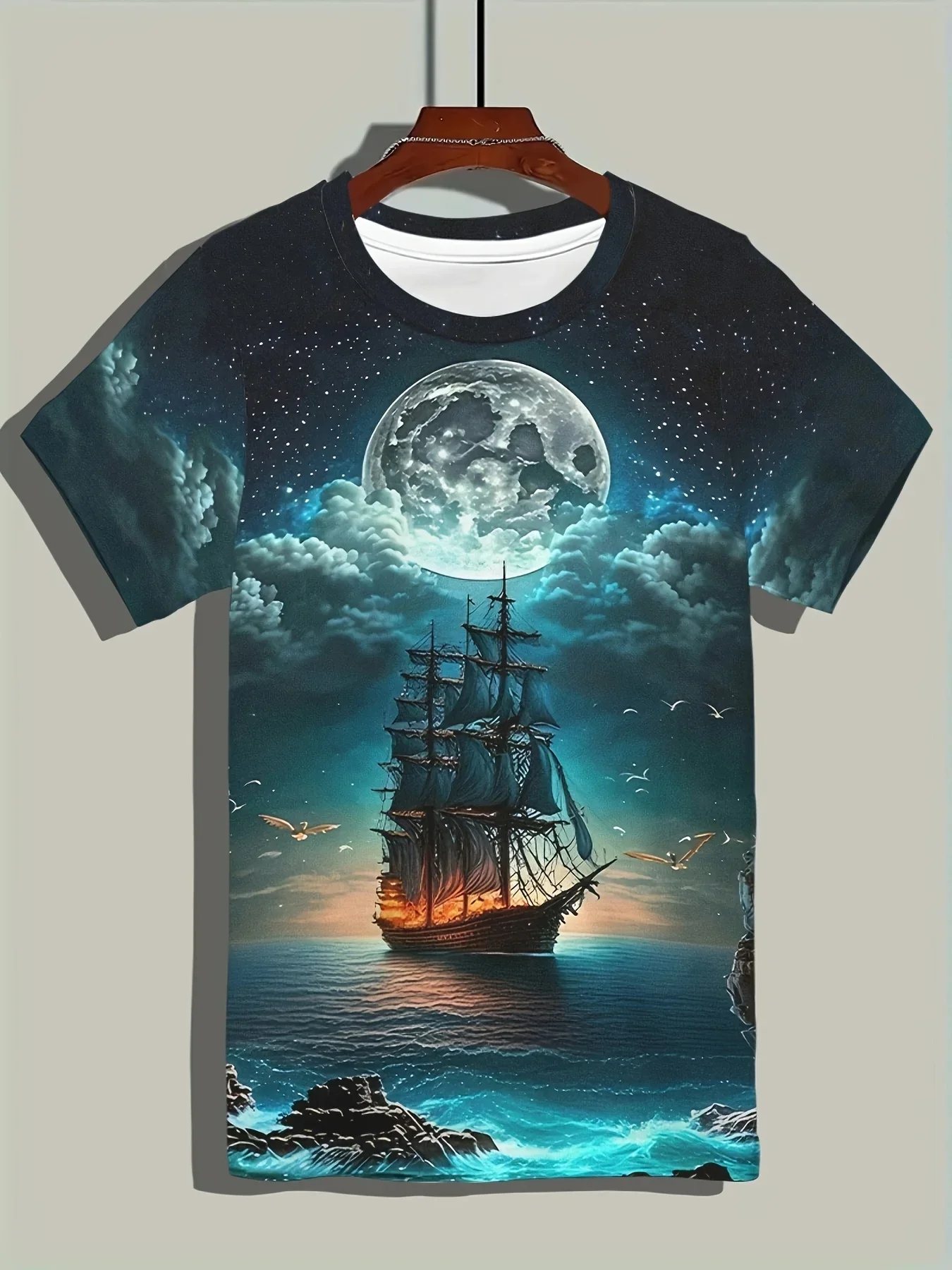 

Men's Summer Beach-Ready 3D Geometric Print T-Shirt - Casual Round Neck Short Sleeve Polyester Blend Fashion Casual 2025