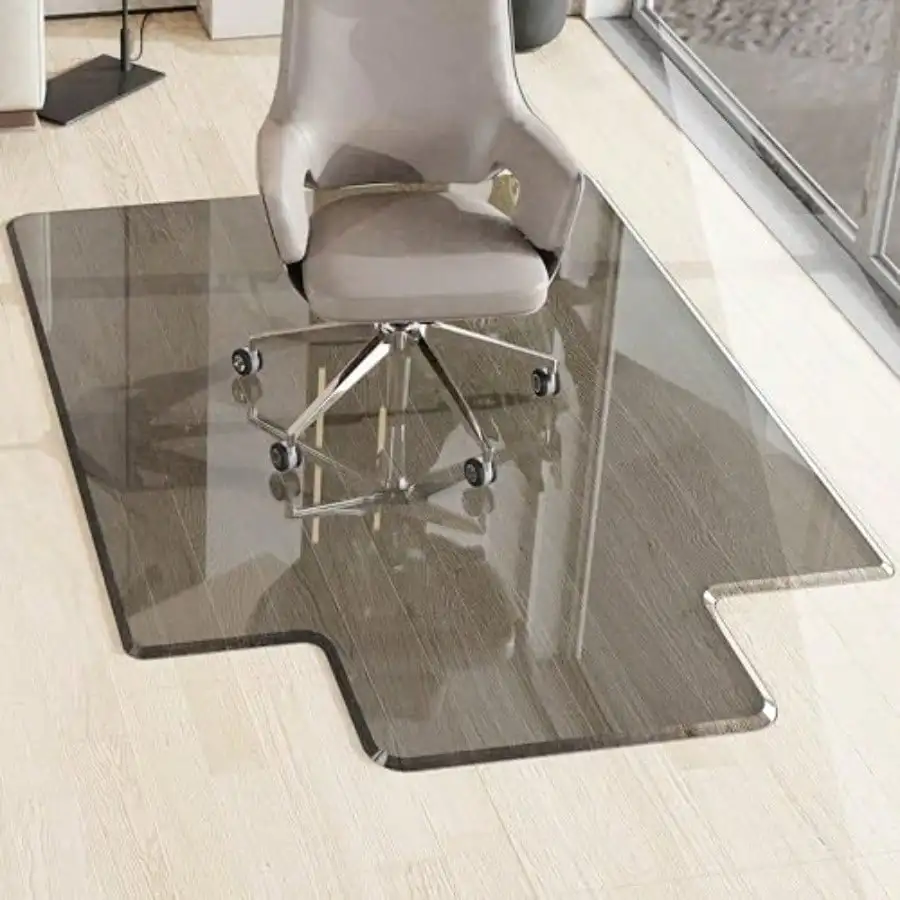 

Beveled Edge Irregular Office Chair Mat with Lip for Carpet or Hardwood Floor Crystal Grey 36" x 48" Smooth Glide and Easy Ro