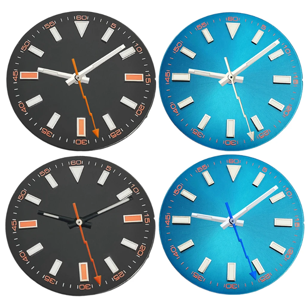 

NH35 Циферблат часов 28,5 мм со стрелками и окошком даты подходит для NH35 NH35A, светящиеся детали автоматического механизма