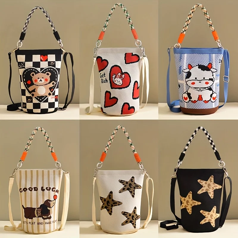 2025 Koreanische Version Neue Ins Knoten-Handtasche Modische Gestrickte Umhängetasche Vielseitige Reise-Bucket-Bag mit Großer Kapazität – Detail 8