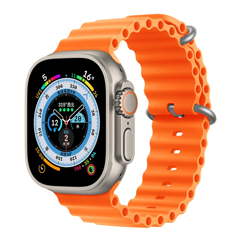 Pulseira original de relógio apple, pulseira de silicone oceano para ultra série 10 se 42mm 44mm 45mm 46mm 49mm 42 44 45 46 49mm