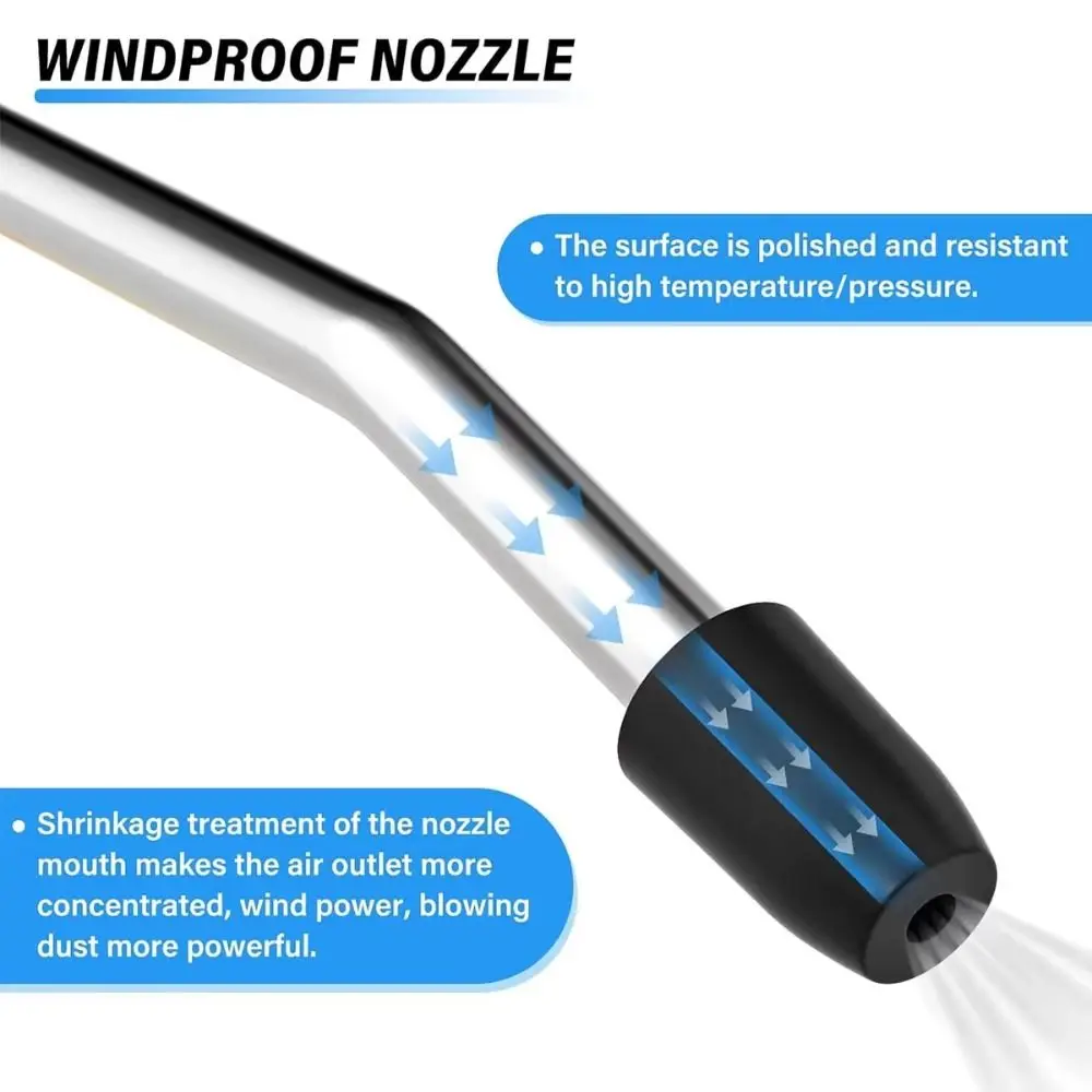 Angled Nozzle Air Blow Tool Bent Nozzle High Flow Compressor Tool Three Colors Short Style High Flow Air Blower
