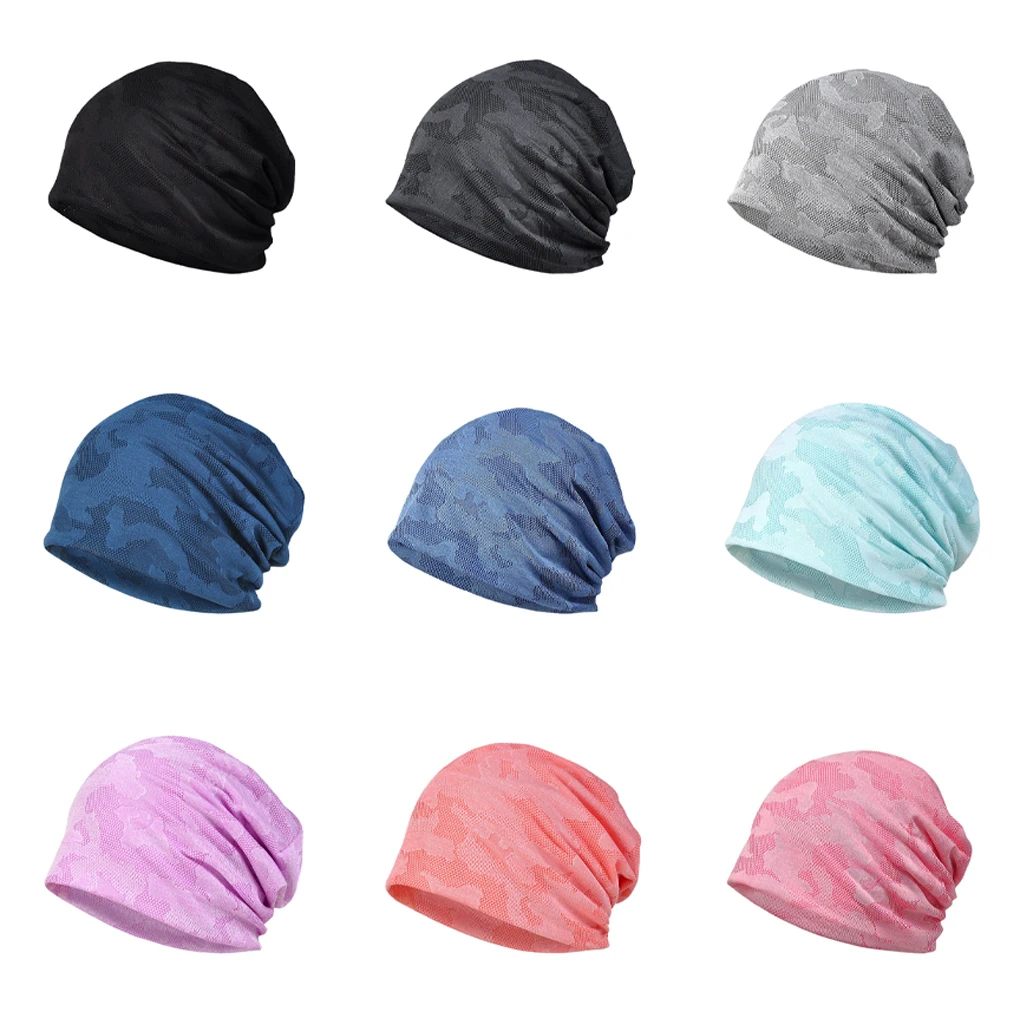 Summer Cool Running Cap Fashion Cycling Sport Caps Elastic Headdress Baseball Riding Knitted Beanie Lightweight Hats