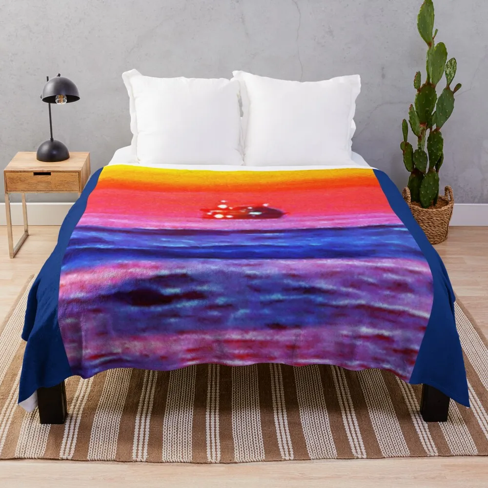 

Leahi Park Sunset Cruise IV Throw Blanket Travel Soft For Decorative Sofa Thermals For Travel Blankets