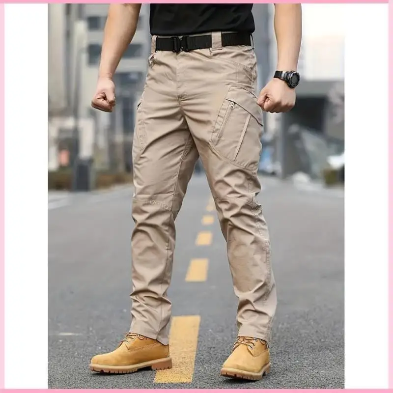

Men's Casual Tactical Pants Polyester Straight Leg Sle Winter Collection ex PVC Material Tactical Pants for Men