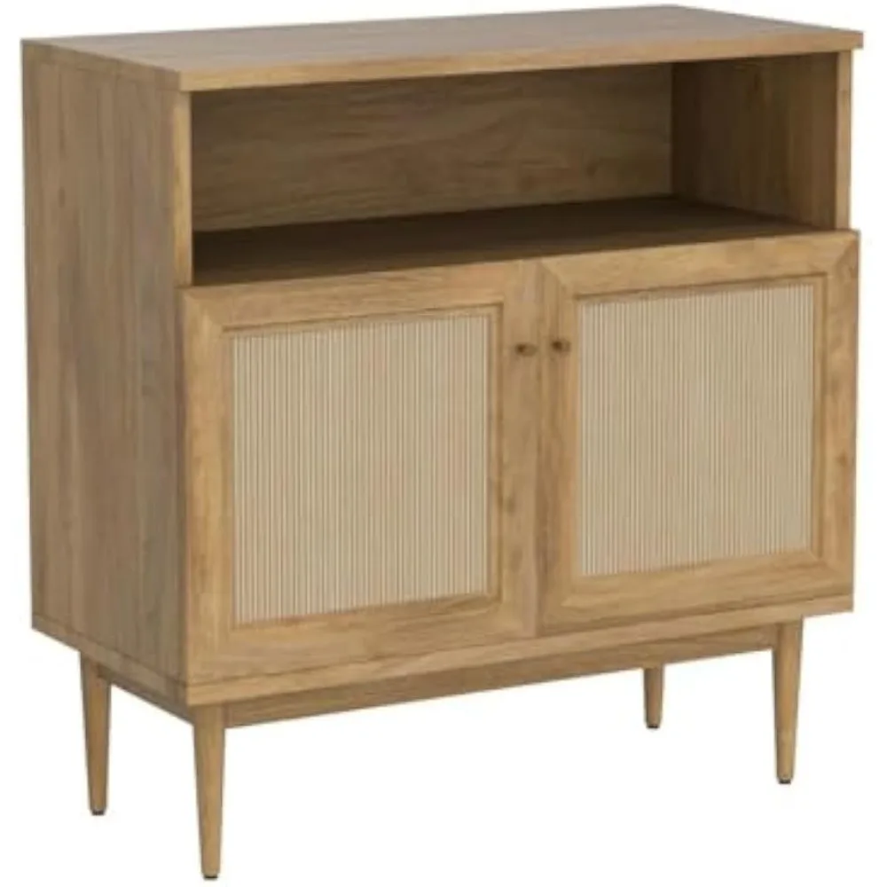 Armadietto portaoggetti in rattan, credenza moderna per buffet con accento Boho, ante per armadietti in rattan naturale, tavolo consolle