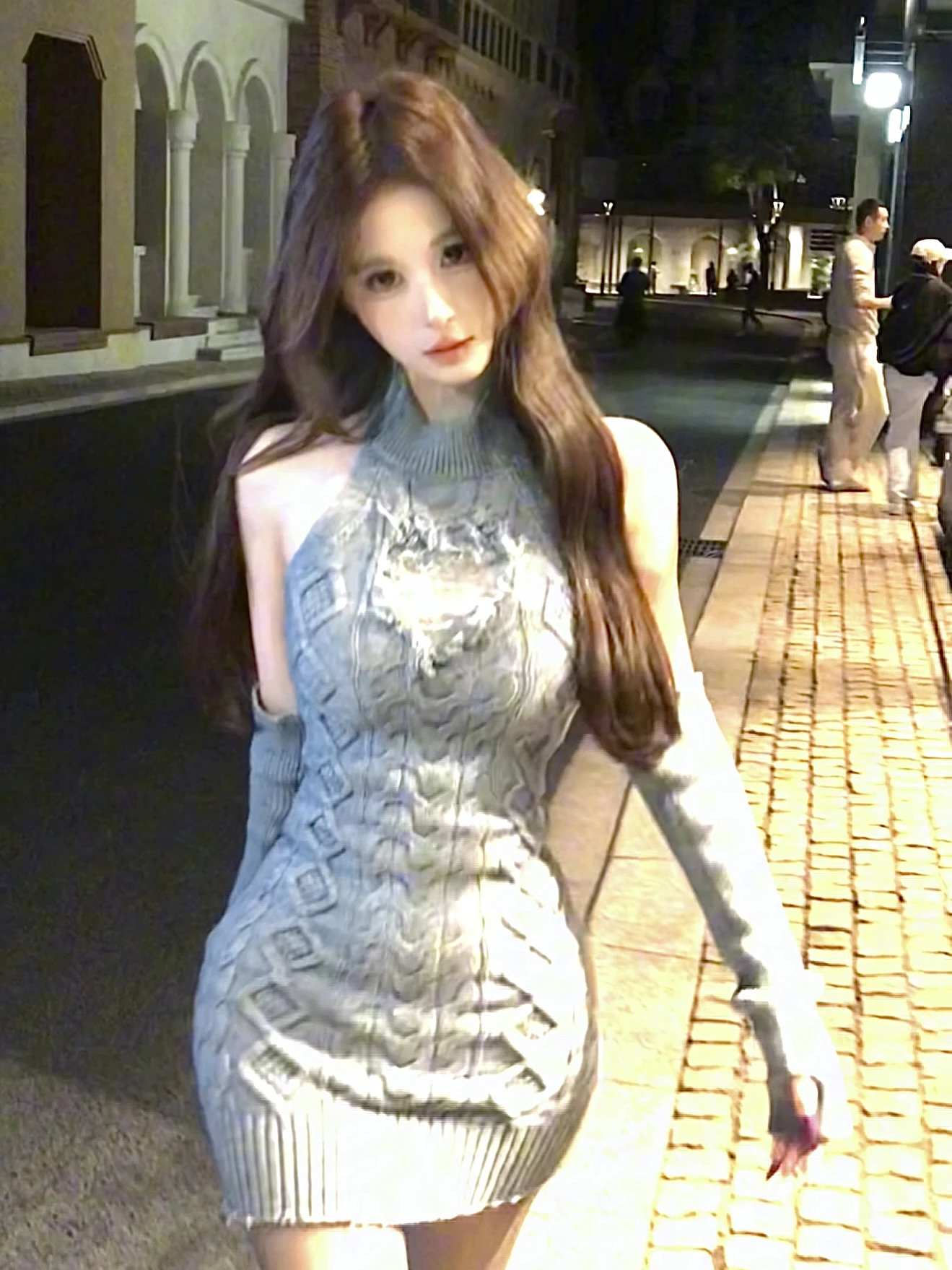 

Вязаное платье Mejiu Honey Nine Pure Desire для женщин: осенне-зимнее, сексуальное, с открытыми плечами, для ношения под одеждой, в стиле Spicy Girl